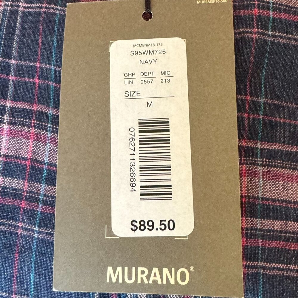 Murano Pink & Navy Plaid Button-Down Shirt - Picture 5 of 10